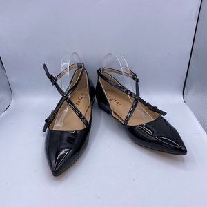 YDN Pointed Toe Cross Strap Low Heel Pump